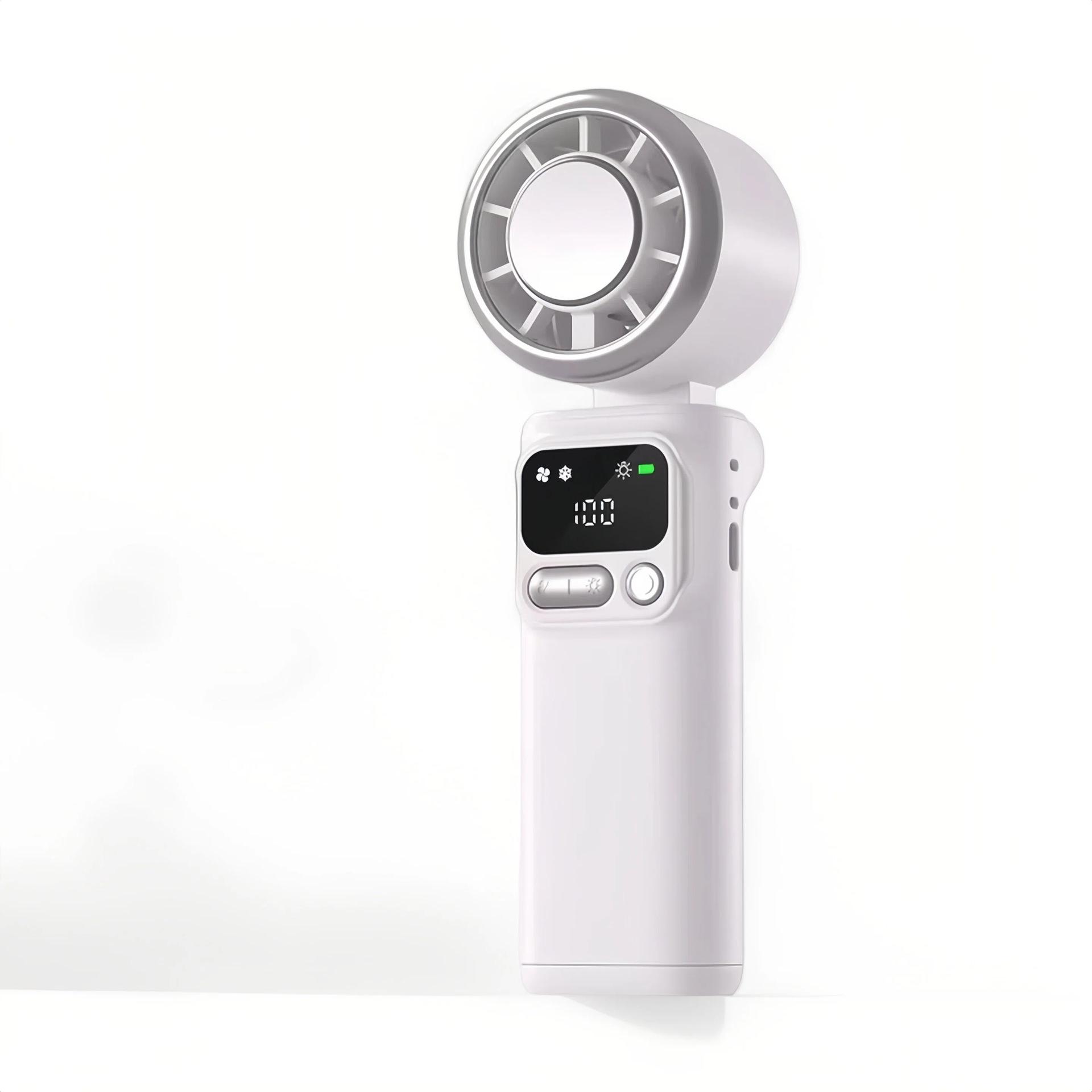 

199-Speed Digital Display Handheld & Desktop Fan with Ice Pack, Foldable Design, USB Charging, and Night Light 62*81*121 mm
