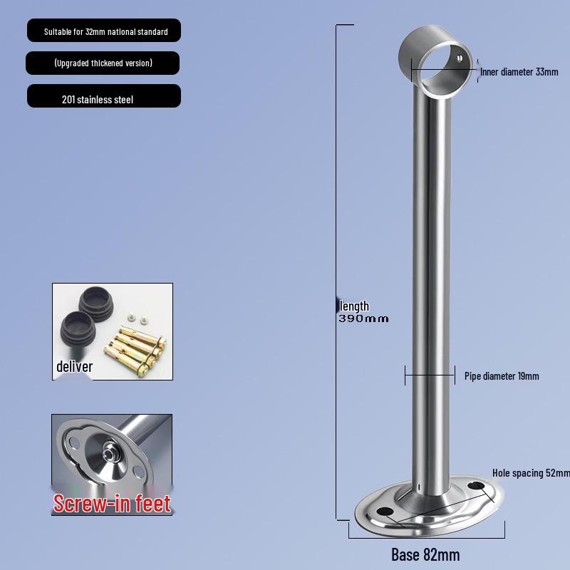 Stainless Steel Ceiling-Mounted Clothes Drying Rod with Flange Base