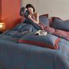 Retro Cotton Four-Piece Set: Yarn-Dyed Jacquard Bed Sheet & Duvet Cover for All Seasons