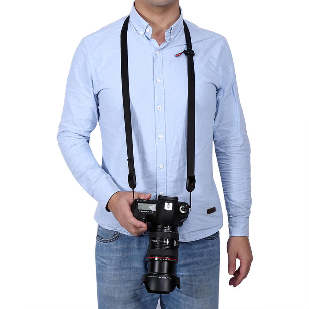 Black Adjustable Camera Shoulder Strap Sling With Quick Release Buckle For Digital Cameras