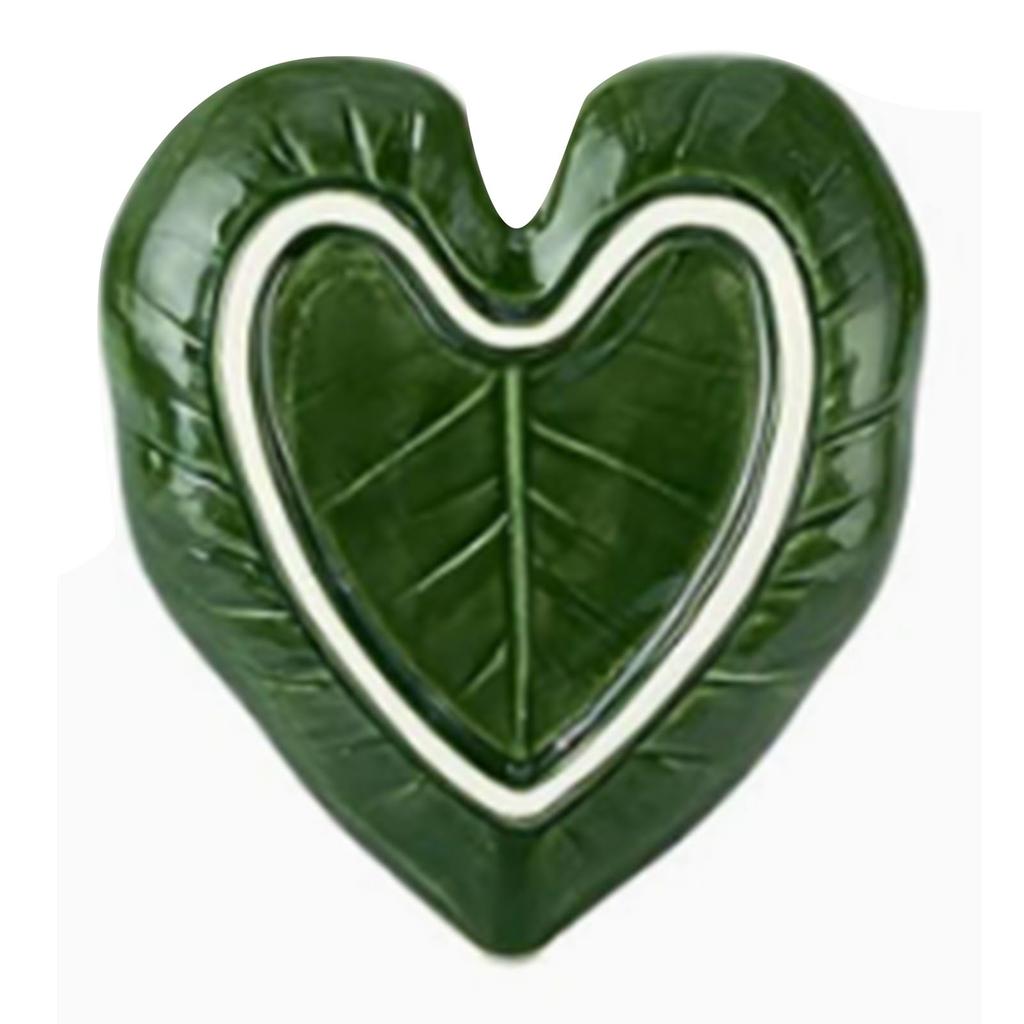 Spoon Rest Multifunctional Heat Proof Ceramic Cute Decorative Green Leaf Spoon Holder for Kitchen Ceramic