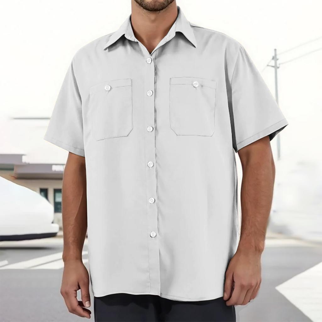 Men's Loose Casual Multi-pocket Workwear Shirt