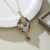 Collana Pendente Smaltata con Zirconi in Stile Palazzo Vintage per Donna Matrimonio Festa & Abbigliamento Casual Accessorio di Lusso Classico Senza Tempo