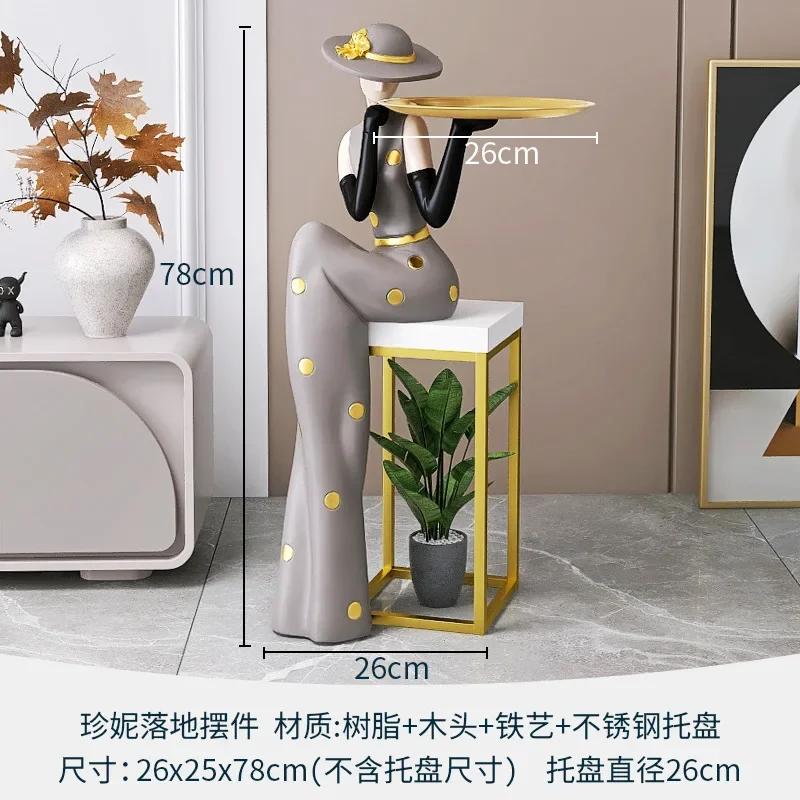 

Скандинавское украшение для дома, скульптура для девочки, абстрактная фигура, статуя, большой напольный поднос, гостиная, веранда, аксессуары