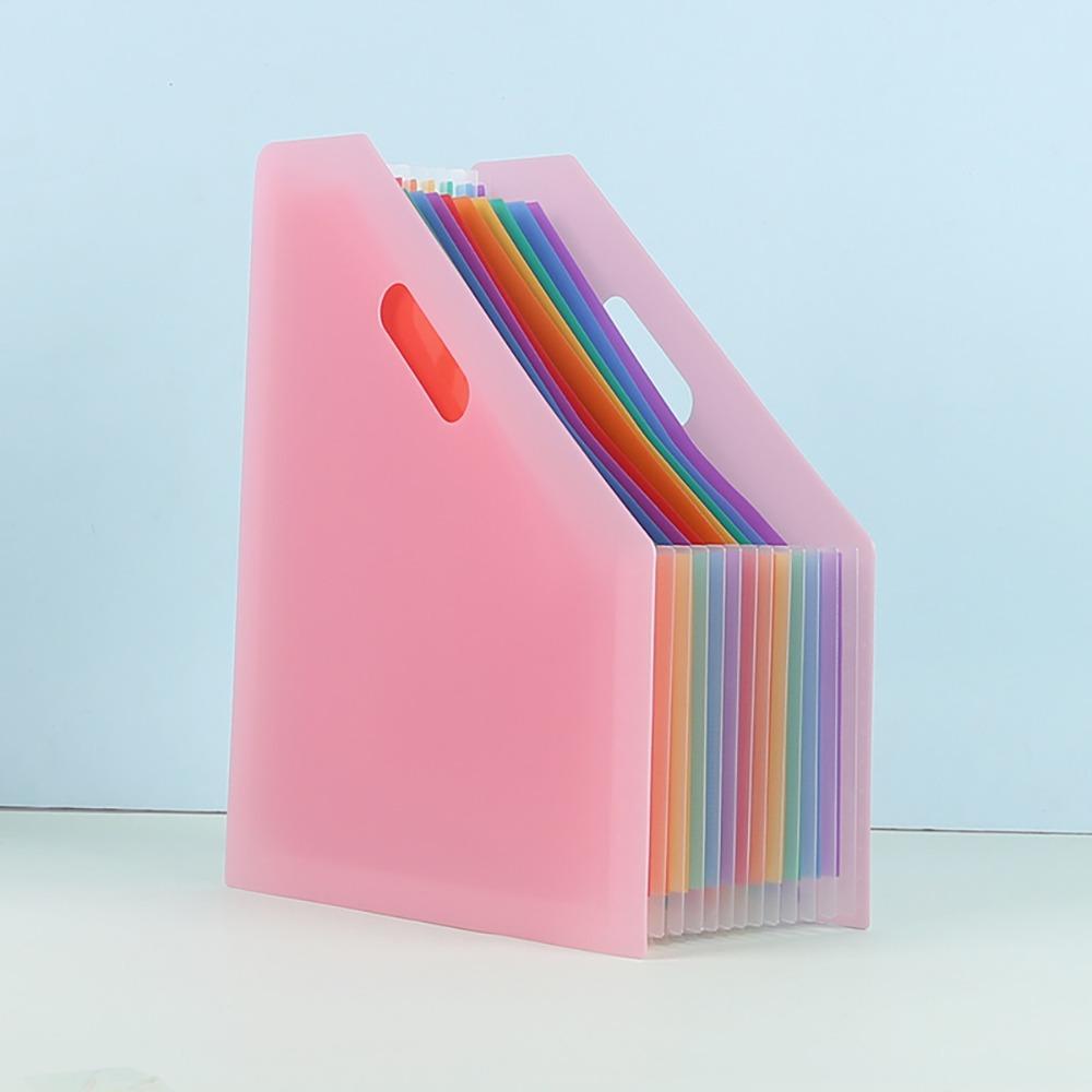 Folder A4 Expanding Organ Bag Diagonal Mouth Rainbow Color Document Holder  Briefcases