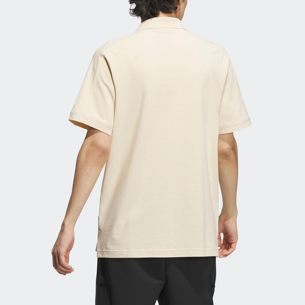 Adidas Wu Ji Collection Polo Shirts Men's Sand Strata Polo Collar Moderate Straight Fit IP3684