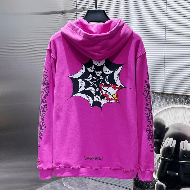 

8395 CHROME HEARTS 2025 New Spring and Autumn Plus-size Thin Style Classic Style Logo Hooded Sweatshirt for Couples XL фіолетовий