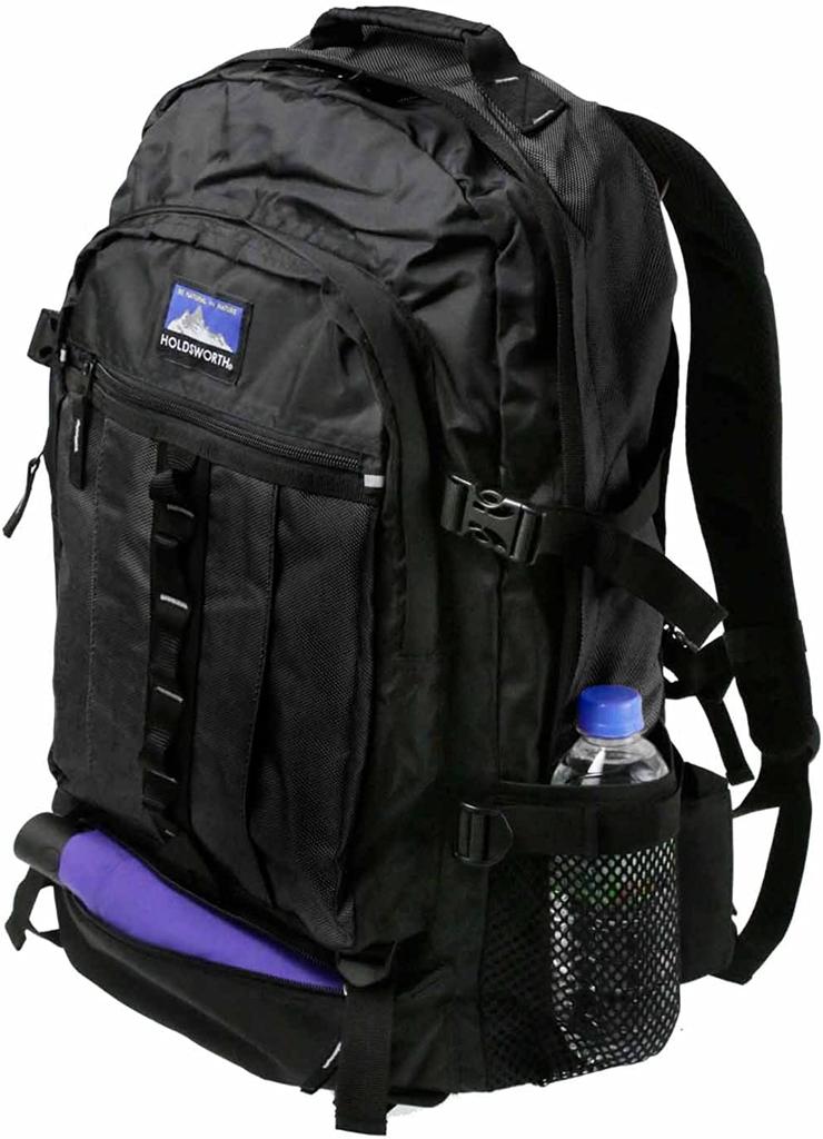 HOLDS WORTH Holdsworth 5568 Rucksack Debag Black Overwhelmingly Large Capacity Fully Equipped Indoor Zippered Pocket Includes Waist Belt and Chest