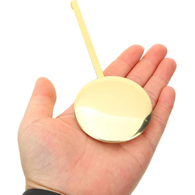 Metal Pendulum, High Gloss Gold, Quartz Wall Clock Accessory, DIY Repair Part, Pendulum Clock Replacement, 0.31in X 5.89in X 2.36in, Metal, Golden,