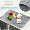 Extra Large Silicone Draining Mat - Non-Slip, Heat-Resistant Dish Drying Mat with Small Drainage Openings for Kitchen Counters.