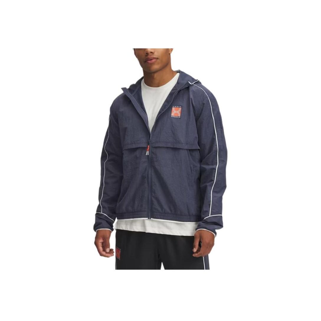 

Under Armour Run 96 Storm Jacket Men Rain-Gray Dark-Gray White-Quartz 1389825-044 3XL