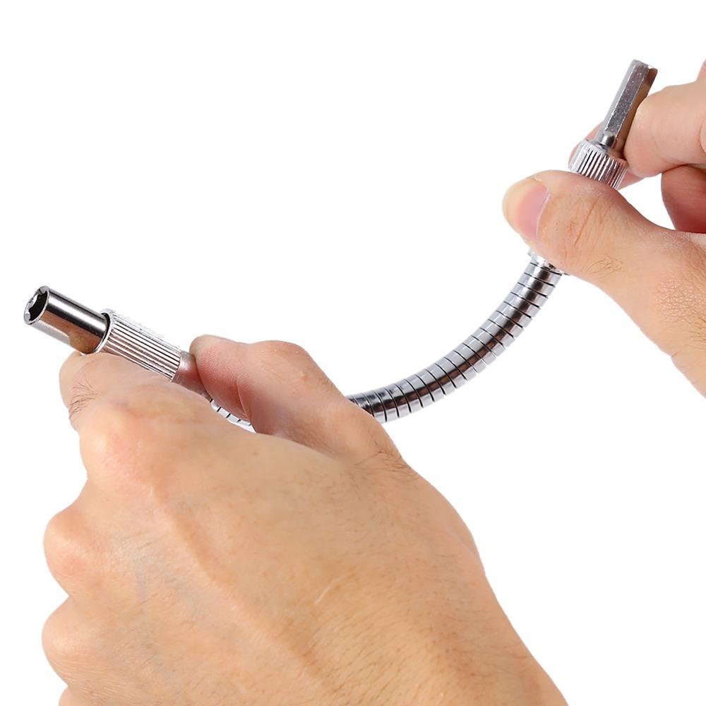 1/4" Hex Shank Flexible Screwdriver Extension Bendable Drill Bit Extension Hard To Reach Areas