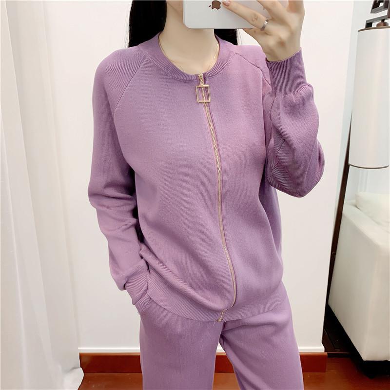 2025 Autumn and Winter New Knitted Suit Women's Fashion Casual Cardigan Vest Pants Three-piece Set