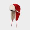 Red Bomber Hat, Winter Thickened Warm Plush Ear-Protecting Hats Men And Women, Hiking Skiing Cycling Windproof Outdoor