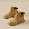 Couple Rhubarb Boots Retro British Style Thick-soled Heightening Martin Boots Men's and Women's Same Outdoor Leisure Sports Short Boots
