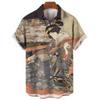 2026 Men's Summer Casual Short Sleeved Shirt Anime Characters Full Print Beach Vacation Versatile Shirt