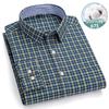 Autumn New Striped Long Sleeve Shirt Cotton Oxford Spinning Washed Casual Men's Cardigan Button Neck Shirt