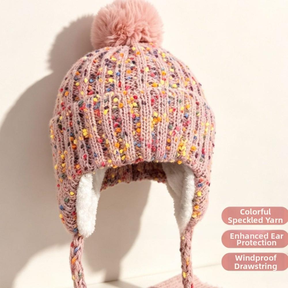 Coldproof Knitted Cycling Hat Windproof Cold Proof Hat Sweet Winter Knit Cap for Women Girls