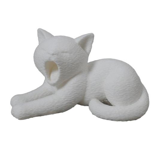 xiaobudian 3D Printed Cat Ornament, Realistic Plush Texture Figurines, Black White Cute Healing Sculpture, for Desk Car Bookshelf Decor