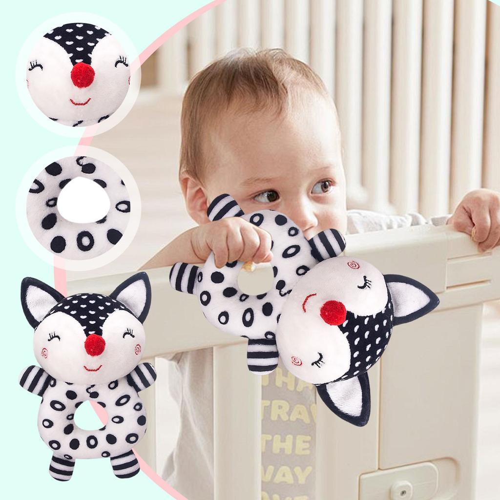 Animal Rattle Round Hand Rattle Plush Toy