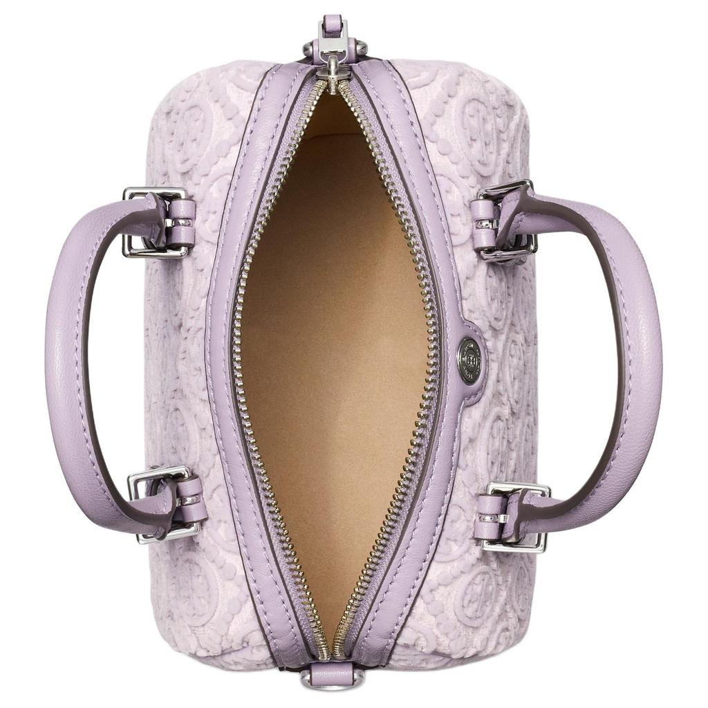 Tory Burch T Monogram Embroidered Jacquard Zipper Closure Shoulder Crossbody Handbag Women handbag Lilac 162076-500