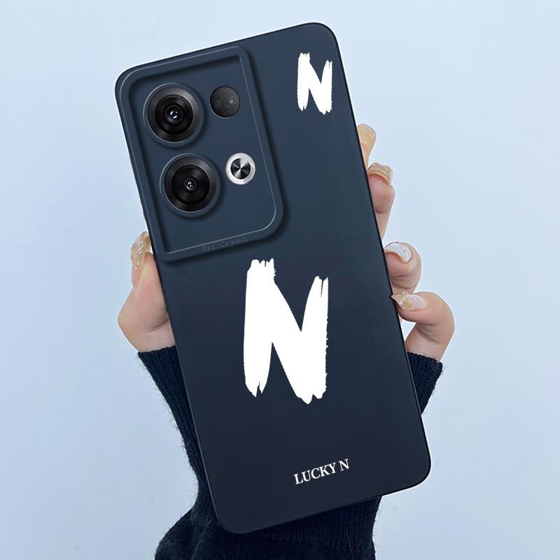 For OPPO Reno 8 Pro 5G Reno8 Reno8 Pro Plus Shockproof Phone Case Lucky Initial Letter Casing Silicone Soft Matte Back Cover