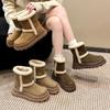 Winter New Snow Boots Velvet Short Boots Invisible Inner Height Increase Women's Shoes Retro Platform Short Boots