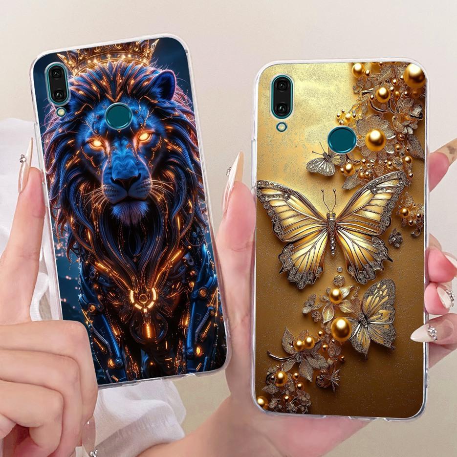 For Huawei Y9 2019 Case JKM-LX1 JKM-LX2 New Flowers Butterfly Painted Cover Soft Silicone Case For Huawei Y9s Y 9 s Y9 2019 Bags