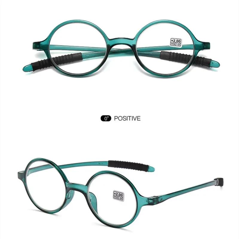High-Definition Resin Lens Presbyopic Eyewear New Round Reading Glasses Multi-Color Circular Soft Pc Frame Hyperopia Glasses