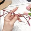 Men's and Women's Anti Blue Light Eyeglasses Ultra Light Retro Style Oval Spring Leg Eyeglasses Glasses Frame Fashionable High-definition Eyeglasses