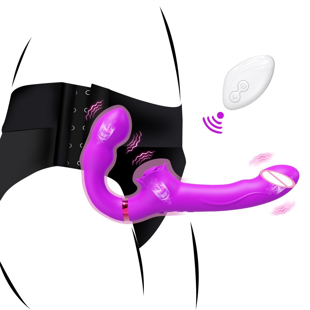 Wireless 3 In 1 Dildo Vibrator Sex Toys For Women Clit Clitoris Stimulator Remote Control Powerful Female Masturbator Adults Toy