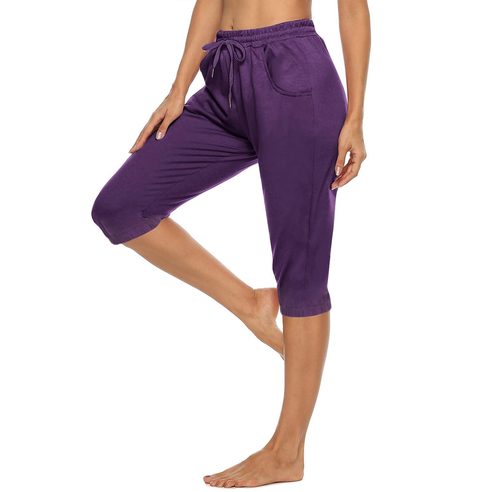 

Женские брюки для бега с завязками, удобные спортивные брюки с карманами, 5 шт. XXL фиолетовый