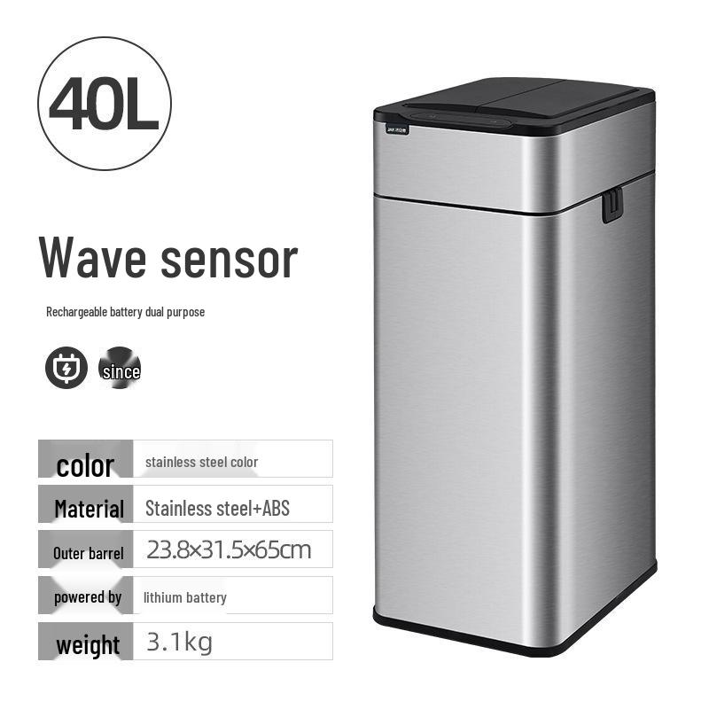 Automatic Large Smart Sensor Trash Can with Lid for Kitchen, Bathroom, Office, and Living Room