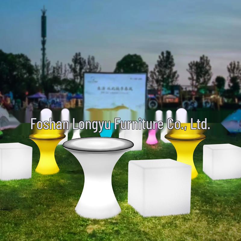 LED Trendy Slim Waist Table & Chairs for Outdoor Parties and KTV Bar Events