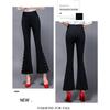 korean fashion 2022 summer high waist Women's beading split up Capris pants for women skinny flare pants woman trousers  black