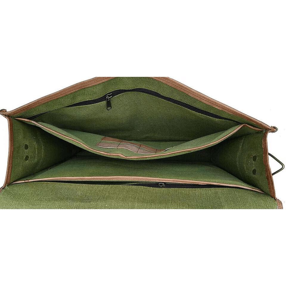 Varified Real Goat Leather Vintage Brown Messenger Shoulder Laptop Bag Briefcas