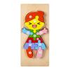 3D Wooden Buckle Puzzle: Educational Toy for Early Learning - Numbers, Transportation, and Animal Blocks