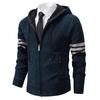 Herren Einfarbig Lässiger Pullover Strickjacke Jacke Herren Kapuzenplüsch Verdickte Pulloverjacke
