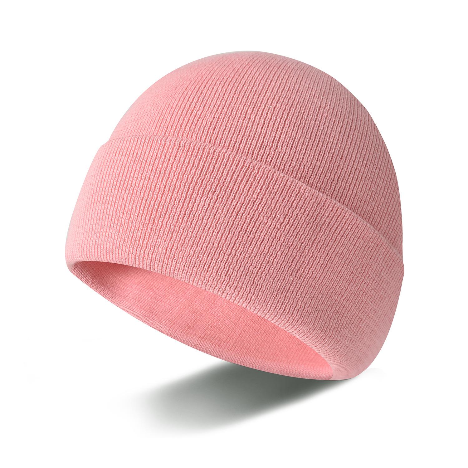 

Зимняя шапка бини в корейском стиле - Модная вязаная шапка для женщин и мужчин, Базовая шапка-носок с отворотом красный