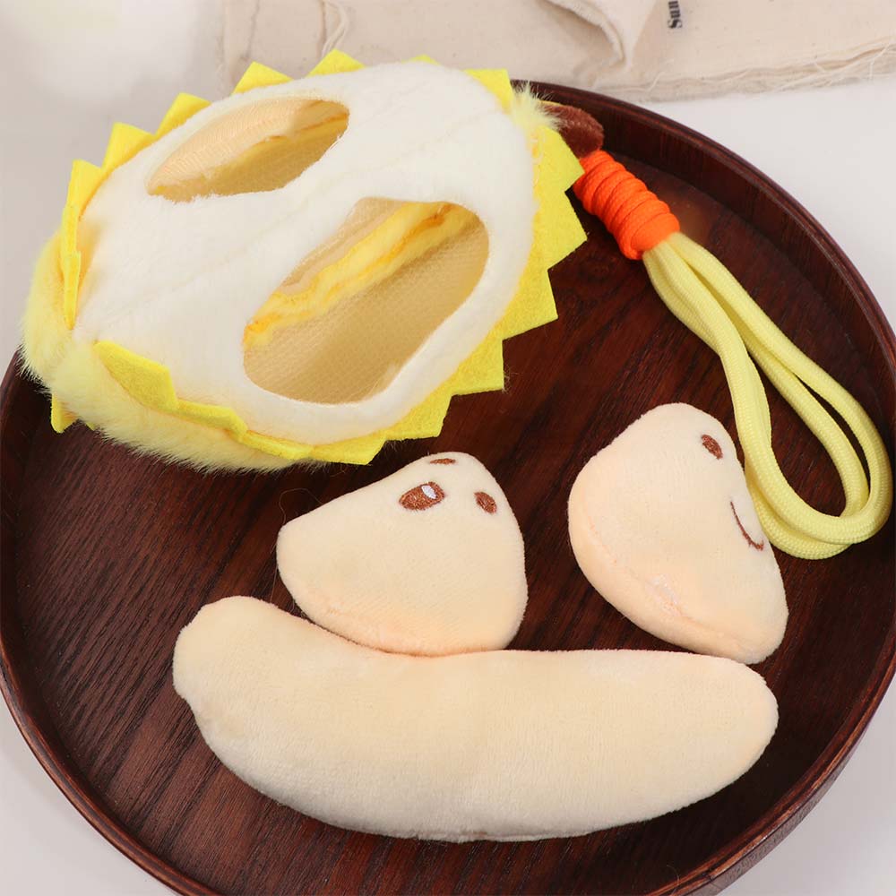 Simulation Durian Fruit Shape Plush Toy PP Cotton Fruit Durian Plush Keyring Boys and Girls