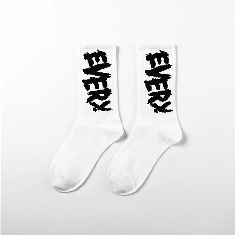 New Cyberpunk Style White Cartoon Gameing Socks for Men and Women Game Over Socks Cotton Women Ins Style Funny Happy Socks