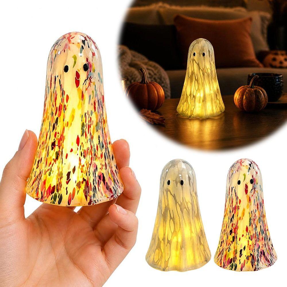 Colorful or White Light Up Ghost Figurine Portable Halloween Ghost Decoration Tabletop Decoration