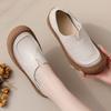 Fashion Original Natural Leather Shoes for Women Vintage Comfort Round Toe Buckl Flats Woman Slip On Orthopedic Loafers Ladies Moccasins