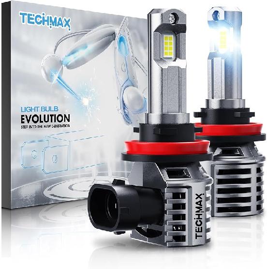 

TECHMAX 9005+H11 Light Bulbs Combo, HB3+H8/H9 Fog Light Bulbs W/Fan 600% Bright 6500K Wireless Direct Ertion Plug And Play, Pack Of 4 H11 (H8 H9)