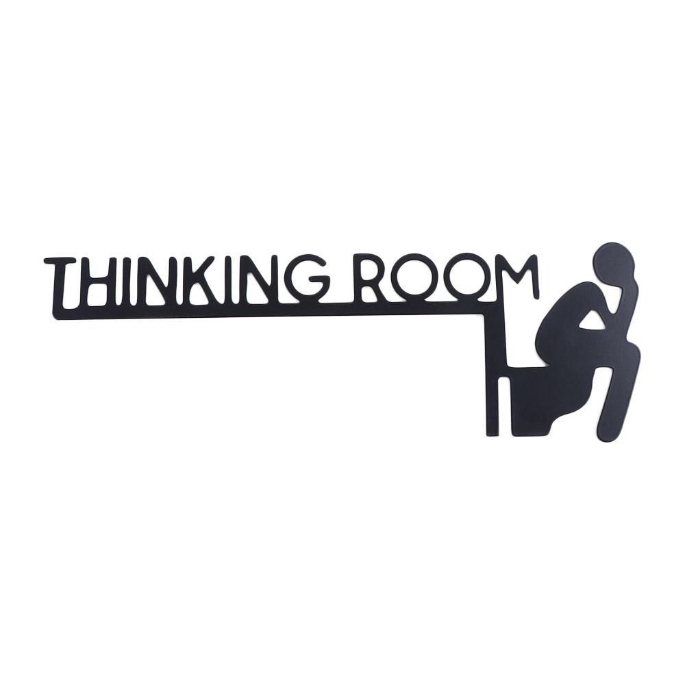 Black Thinking Room Wall Mount Sculpture Metal Decorative Door Frame Pendant Toilet Door Sign Home