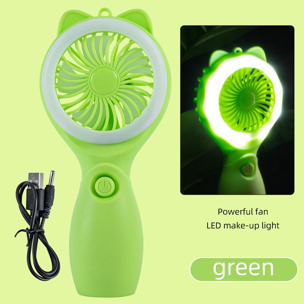 

FONKEN Багатофункціональний портативний вентилятор зі світлодіодним підсвічуванням для макіяжу Вентилятор для зарядки через USB Міні-безшумний настільний гуртожиток Офіс Подарунки для студентів зелений