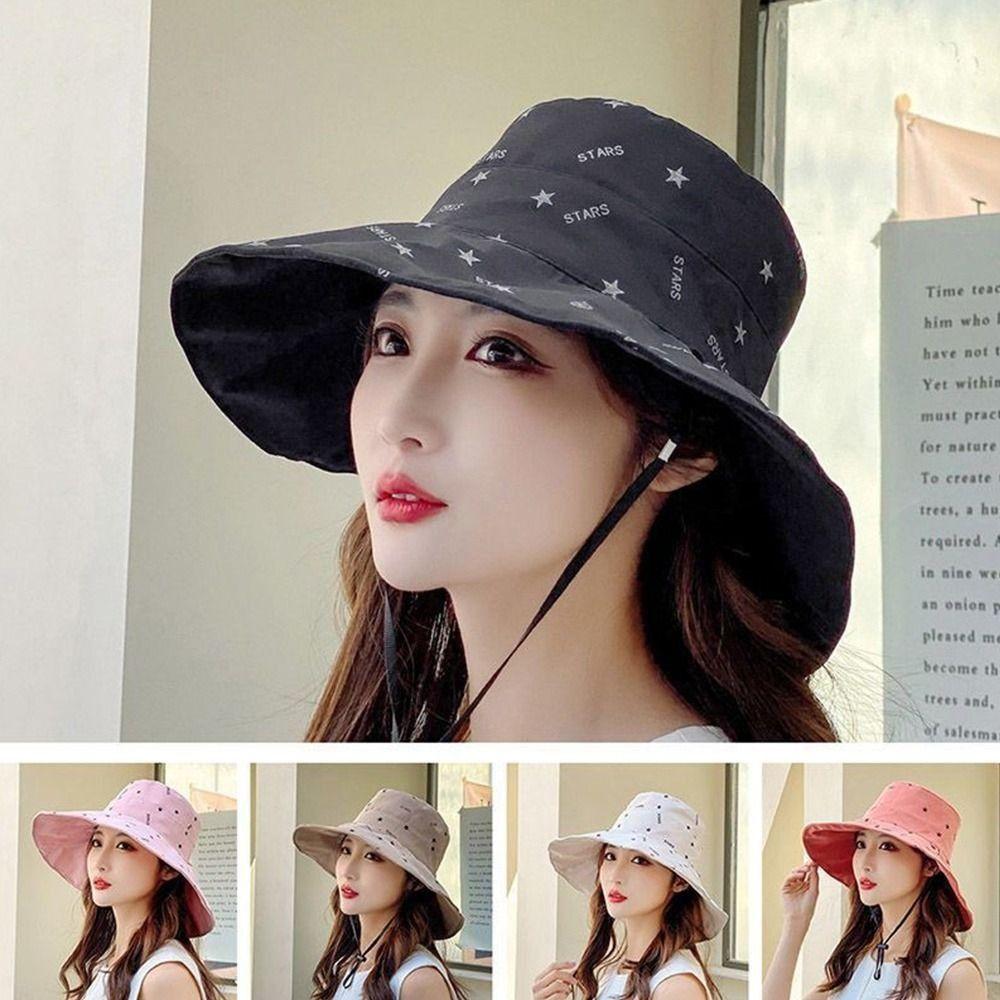 

Print Panama Hat Foldable Visor Hat Fashion Fishermen Cap Women рожевий