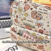 Capybara Cartoon Print Pencil Case Multi-functional INS Flip Over Pen Bag for Student Large Capacity Stationery Storage Pouch