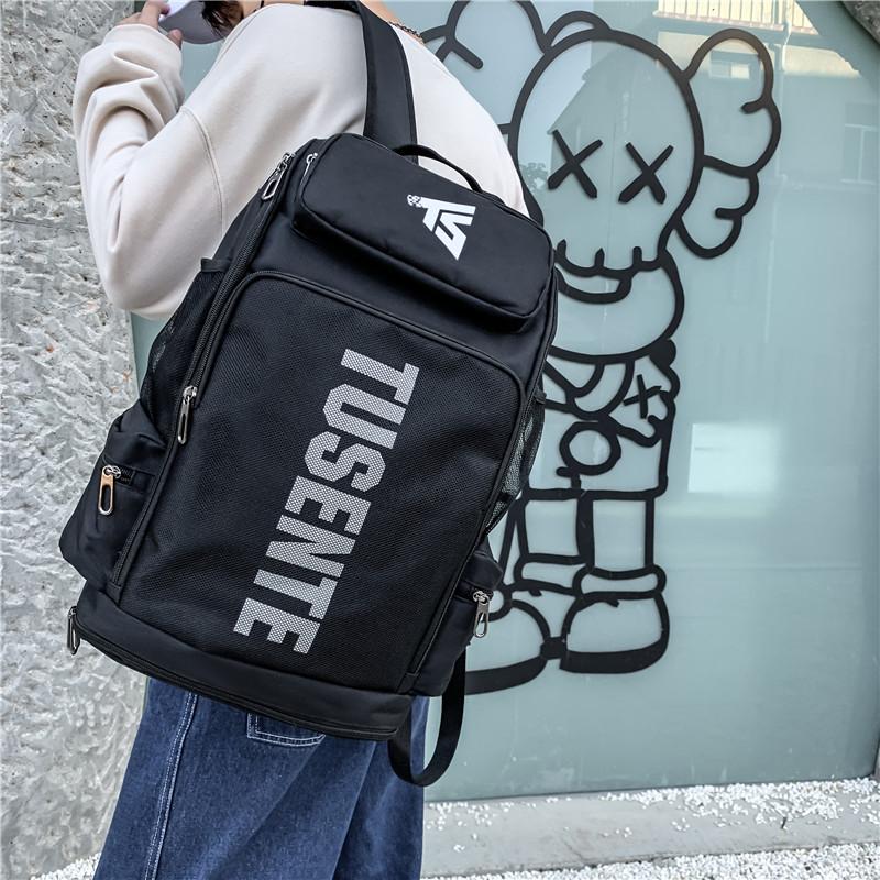 DELIXIONG Oxford Backpack Regular Unisex Gray/Black/Red DLX-SD-8305