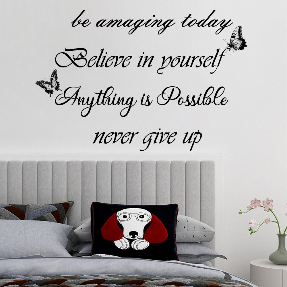 WZ9033 Inspirational English Slogan Commercial Place Home Beautification Decoration Wall Sticker